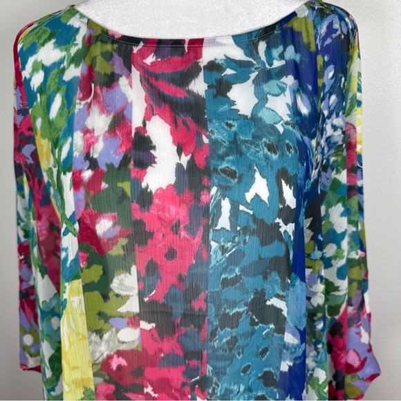Chico's Allusice Floral Poncho Polyester Cape Sheer Lightweight Size S/M NWT - Picture 2 of 8
